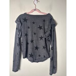 NWT Girls T2Love Gray Stars Long Sleeve Tee Sz 12